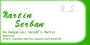 martin serban business card